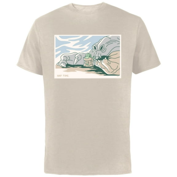 Star Wars Grogu and Rancor Nap Time - Short Sleeve Cotton T-Shirt for Adults - Customized-Natural