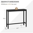 thumbnail image 3 of Dycanpo 45" Acacia Wood Black Bar Table - Rectangular Counter Height Pub Table for Indoor Use, Black, 3 of 7