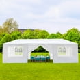 thumbnail image 2 of 10'x30' Outdoor Party Tent with 8 Removable Sidewalls, Waterproof Canopy Patio Wedding Gazebo, White, 2 of 8