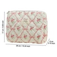 thumbnail image 3 of Large Quilted Cosmetic Bag for Women and Girls Floral Design Travel Toiletry Organizer Cute Makeup Pouch Finishing, 3 of 4