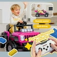 thumbnail image 3 of 2-In-1 12V Kids Ride On Building Block Cars, Electric Truck Car/Kart-Switch Freely, Ride on Toys with Remote Control, Toddler Car with Multifunctional Control Panel, Gift for Boys Girls 2-4, Pink, 3 of 9