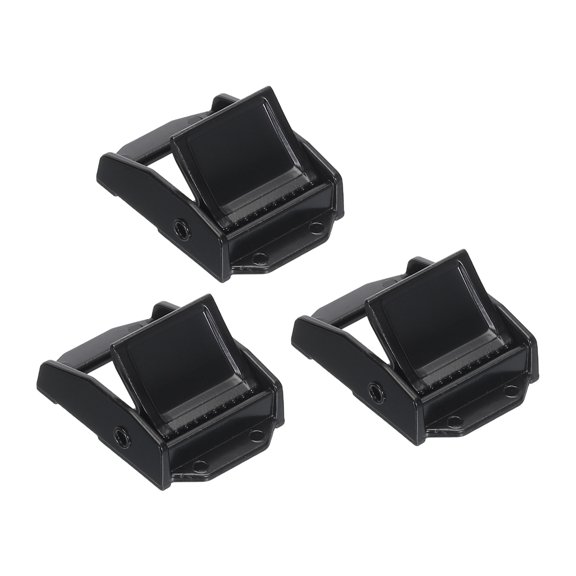 Cam Buckle, Metal Press Lock Fasteners 1.77" for 1" 25mm Tie Down Webbing Strap, Black 3 Pack