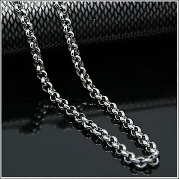 HOOUN 5 meters 4mm Round Rolo Chain Stainless Steel Jewelry Finding DIY Chain in bulk