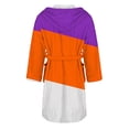 thumbnail image 5 of MEICHEN Womens Fleece Plush Robe With Hood Long Soft Color Block Pockets Loungewear Luxurious Flannel Bathrobe for Women, 5 of 5