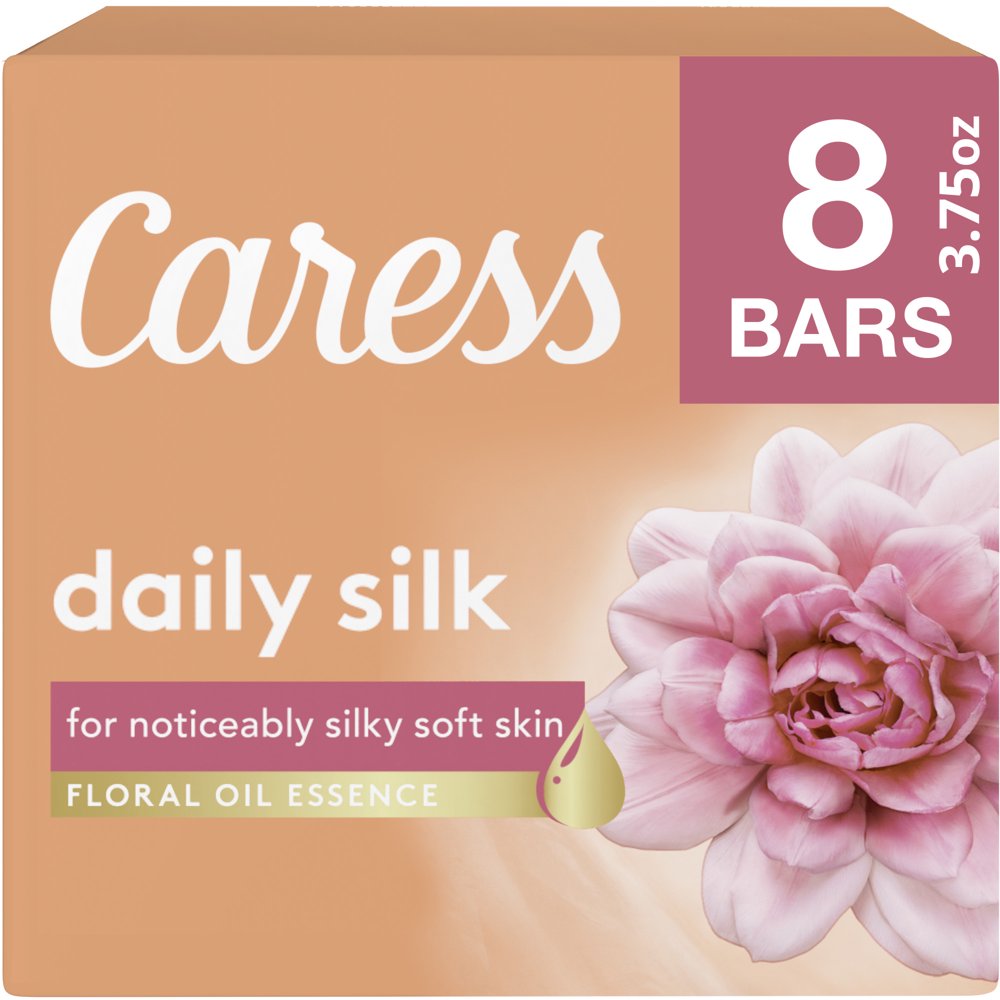 Caress Bar Soap Daily Silk 8 Bars, 30 oz