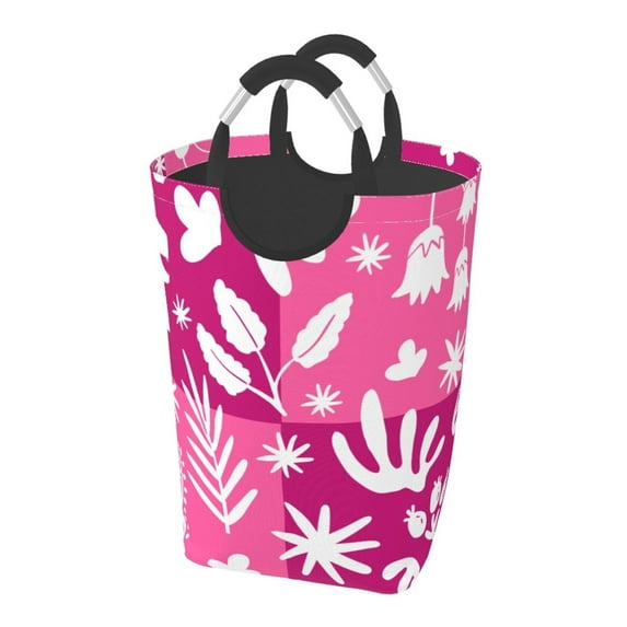 XMXY Pink Freedom Rectangular Laundry Basket Organizer,Collapsible Tall Clothes Hampers for Laundry with Handles