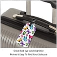 thumbnail image 3 of Square 2Pack PU Leather Butterflies Cruise Luggage Tag with Privacy Cover and Name ID Tag for Travel Handbags Backpacks Luggage Tags, 3 of 6