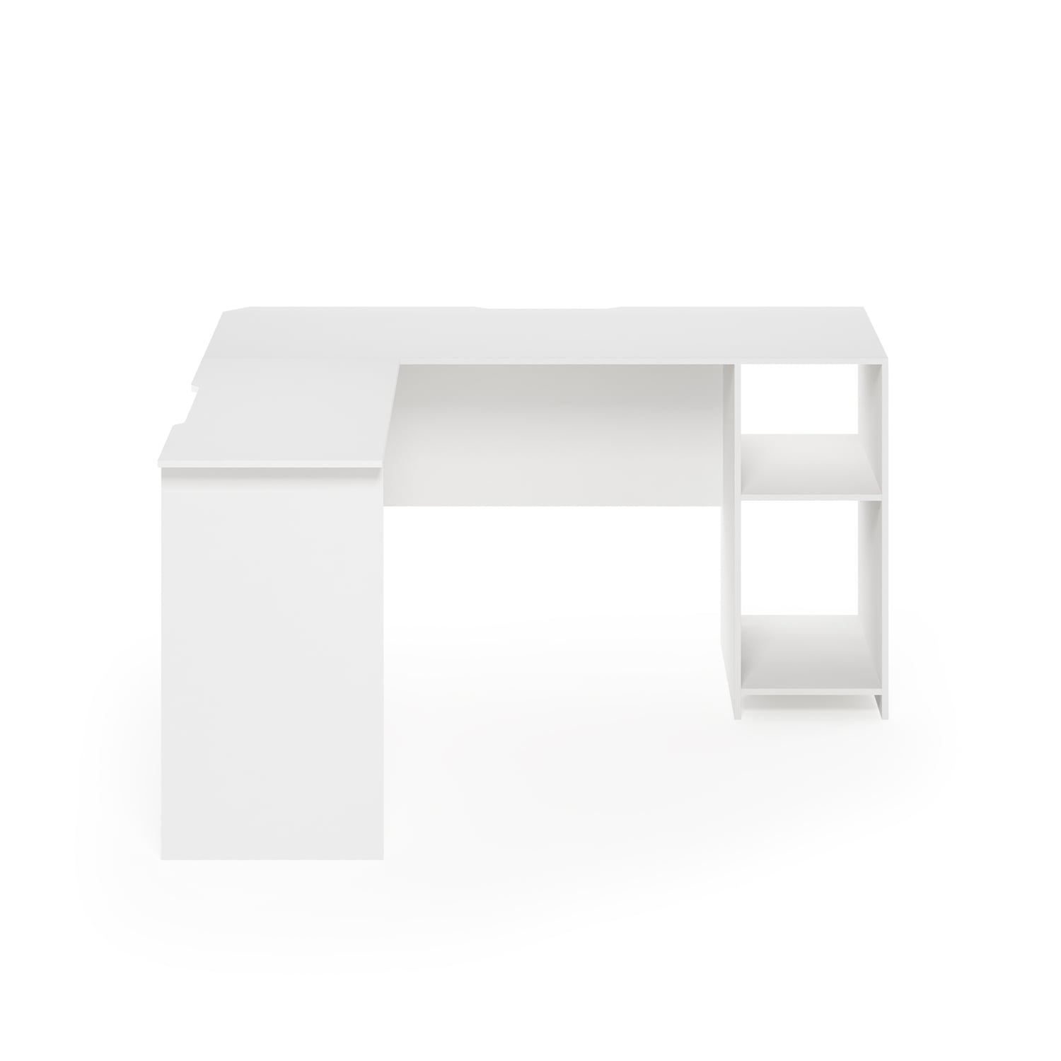 Furinno 54 in. L-Shaped White Computer Desk with Shelves 16084WH - The Home  Depot