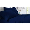 thumbnail image 4 of Alaska King Size 4 Piece Bed Sheet Set, 600 Thread Count, 18" Deep Pocket, Sateen Finish Sheet Set, Super Comfy, College Bed Sheet Set - Navy Blue Solid., 4 of 6