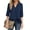 Navy, variant on Womens Blouses 3/4 Sleeve V Neck Work Shirts Dressy Tops Chiffon Office Wear