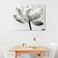 thumbnail image 3 of Nawypu  Lotus Wall Art for Living Room, Flower Canvas Wall Decor for Girl Bedroom, Black and White Floral Painting, Aesthetic Simple Style Print Decoration,, 3 of 5