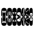 thumbnail image 1 of Luminous Halloween Nail Stickers Skull Graffiti Stickers Set Of 12, 1 of 1