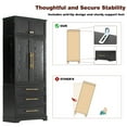 thumbnail image 2 of HICOMILA 78.2" Tall Farmhouse Kitchen Pantry Cabinet with 8 Door Shelves, Storage Cabinet with 3 Adjustable Shelves, 3 Large Drawers, Versatile Cupboard for Kitchen, Dining & Bathroom, Ash Black, 2 of 23