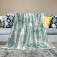thumbnail image 2 of COMIO Easter Spring Throw Blanket Bunnies and Flowers Throw Cozy&amp;Soft Plush Blankets for Couch Bed Sofa Travelling Camping for Adults - Blue White, 2 of 6