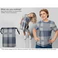 thumbnail image 7 of oneOone Viscose Jersey Dusty Blue Fabric Check Sewing Material Print Fabric By The Yard 60 Inch Wide, 7 of 7