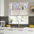 thumbnail image 4 of 2 Pack Valances for Window, Easter Short Curtains for Kitchen Bedroom Living Room, Watercolor Gnomes Eggs Flowers Butterflies Purple Plaid Small Window Treatment Valance Drapes 54 x 18 Inch, 4 of 8
