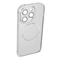 thumbnail image 3 of Funda magnética para teléfono con protector de lente de cámara, funda protectora para teléfono móvil MagSafe plateada para iPhone 14 Pro, 3 of 15