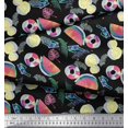 thumbnail image 2 of Soimoi Polyester Crepe Fabric Fruits,Swim Ring & Goggles Summer Designs Printed Fabric 1 Yard 52 Inch Wide, 2 of 3