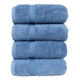 thumbnail image 2 of SALBAKOS Luxury Hotel & Spa Turkish Cotton 4-Piece Eco-Friendly Bath Towel Set 27 x 54 Inch, Blue, 2 of 7