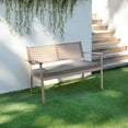 thumbnail image 4 of Sorra Home  Indoor/Outdoor Solid Corded Bench Cushion 45 x 17 x 2 Bench Cushion Corded - Graphite, 4 of 5