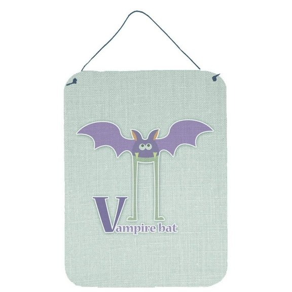 Carolines Treasures BB5747DS1216 Alphabet V for Vampire Bat Wall or Door Hanging Prints 12WX16H multicolor
