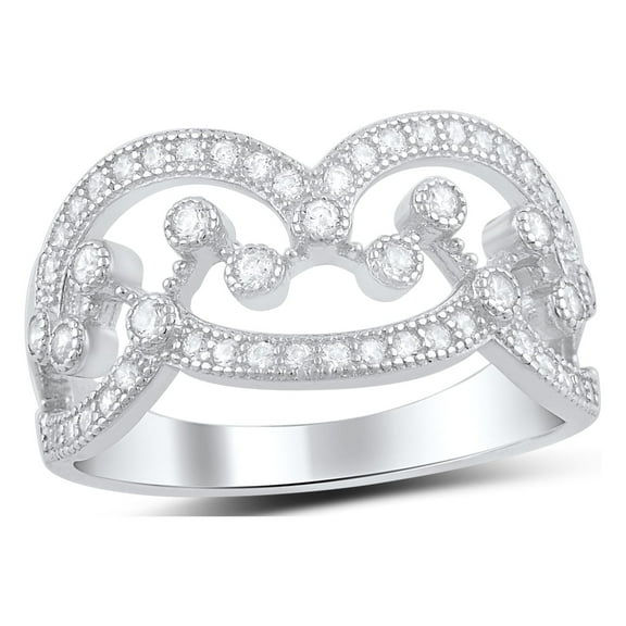 Sterling Silver Cz Free Form Chandlier Statement Ring for Women and Teens - Size 4