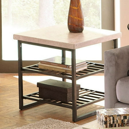 Italian Alabaster Chess Table - Riverside Capri End Table - Alabaster Travertine