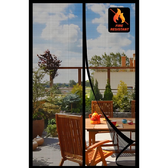 Puerta mosquitera magnética Mdavo de fibra de vidrio 38x83 cm