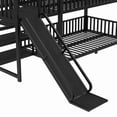 thumbnail image 5 of Bellemave Bunk Bed with Slide and Stairs, Metal Twin Over Twin House Bunk Bed Frame with Storage Shelves, Floor Low Bunk Beds for Bedroom (Black), 5 of 8