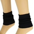 Cotton Leg Warmers for Women Black 1 Pair Knitted Retro