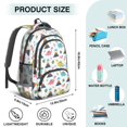 thumbnail image 5 of White Cartoon Dinosaurs Volcanoes Pattern Cute School Backpack Bag with Padded Back and Adjustable Shoulder Straps 16.9 X 12.6 X 5.9 Inches, 5 of 5