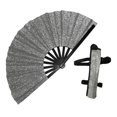 thumbnail image 1 of Plegable Glitter no Kung Fu Fan 13 pulgadas Radio para club de baile Ligero Plateado, 1 of 8