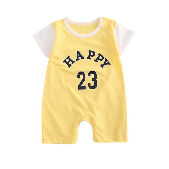 Facrlt Baby winter jumpsuit 1-12M Baby Crawling Clothes Cotton Summer Baby Thin Short-sleeved Children's Jumpsuit