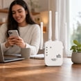 thumbnail image 5 of WiFi Range Extender 300Mbps Wireless Signal Booster with 4 Antennas for Home, Covers Up to 5000 sq.ft and 35 Devices, 5 of 8