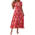 thumbnail image 1 of Vestido PRETTYGARDEN Maxi Cruzado Floral Cuello en V Talle XL, 1 of 7