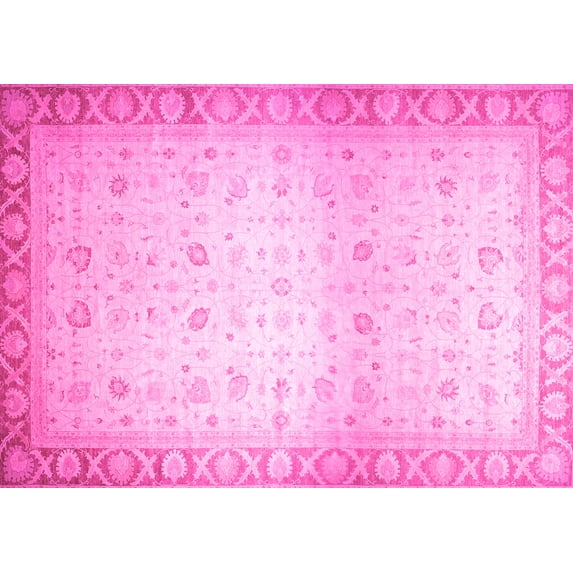 Ahgly Company Indoor Rectangle Abstract Pink Modern Area Rugs, 4' x 6'