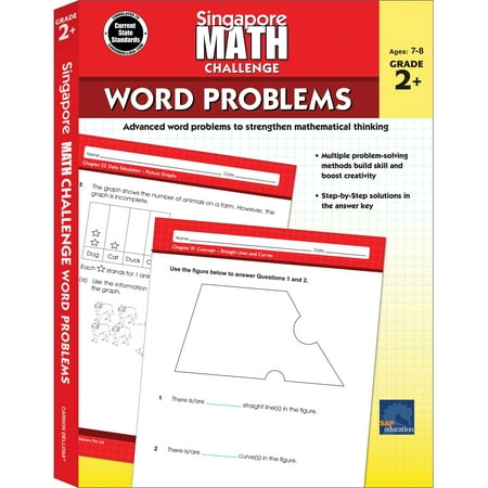 Carson Dellosa Singapore Math Challenge Word Problems Workbook Grade 2-5 (352 pages)