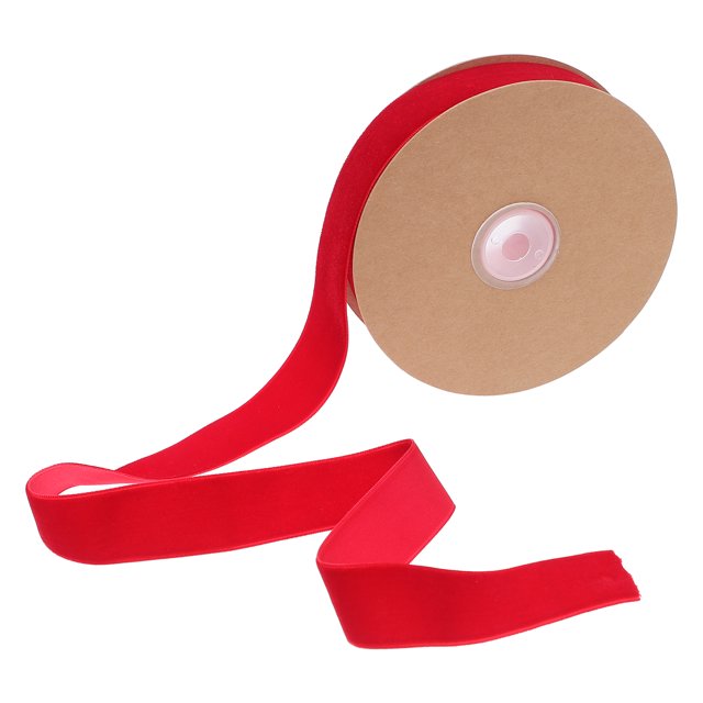 1 rollo de cinta de 2,5 cm de ancho, no elástica, para accesorios de ropa, envoltorios de regalo, cintas flocadas, cintas decorativas para manualidades, para el hogar y tiendas (roja)