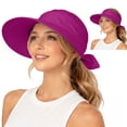 thumbnail image 4 of WGRFFH 2-in-1 Women’s Sun Visor Sun Hat,Zipper Off Ponytail Friendly,Wide Large Brim Sun Hat,Lightweight Quick Dry,Beach Sun Hat,UPF 50+,Summer UV Protection,Foldable for Golf, Gardening, Travel Red, 4 of 8