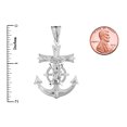 thumbnail image 3 of Sterling Silver Mariners Anchor Crucifix Pendant Necklace (Large), 20", 3 of 3