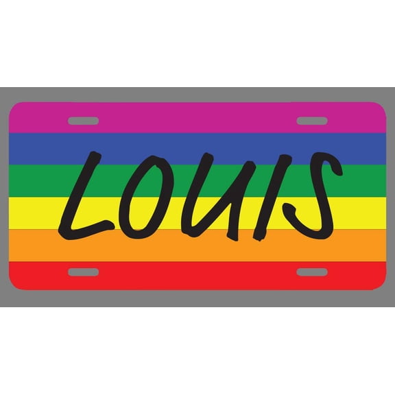 Louis Name Pride Flag Style License Plate Tag Vanity Novelty Metal | UV Printed Metal | 6-Inches By 12-Inches | Car Truck RV Trailer Wall Shop Man Cave | NP2406