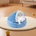 thumbnail image 3 of Lit Semi-Fermé pour Chat d'Hiver pour Usage Intérieur avec style de Remplissage pour un Repos Confortable, 3 of 3