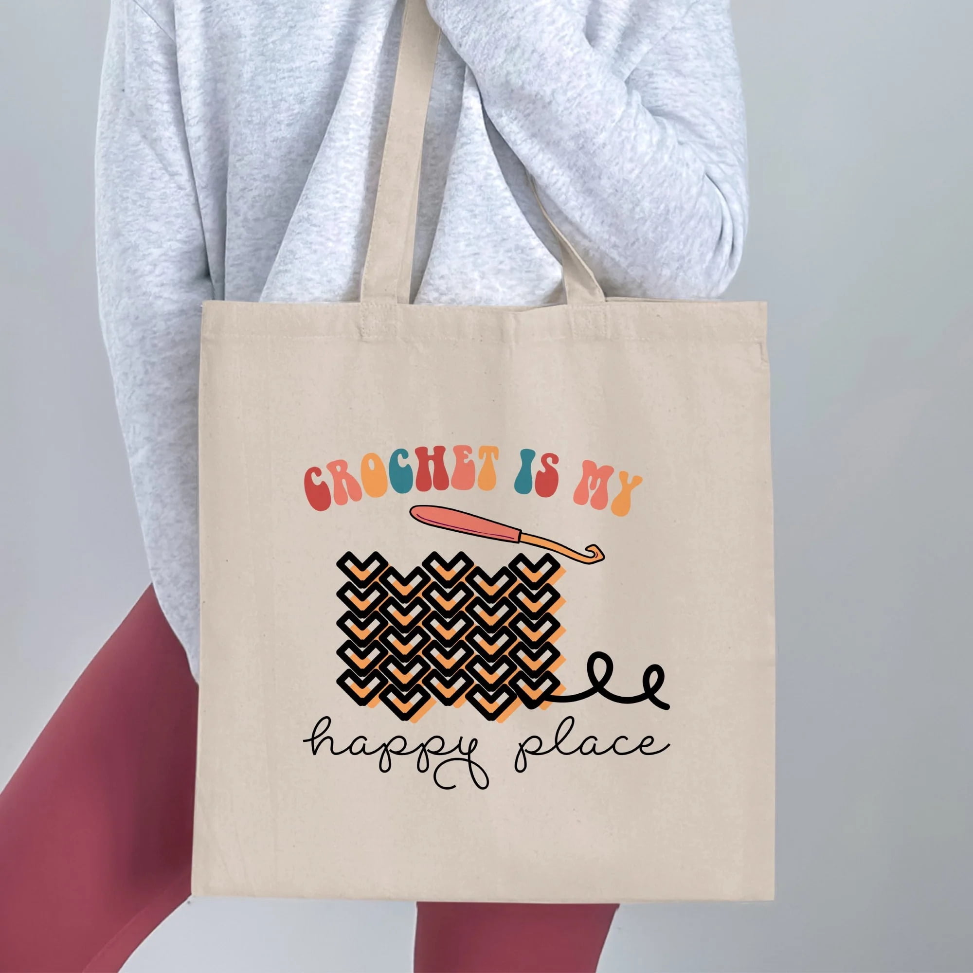 Crocheter Gift, Crocheting Yarn Tote Bag, Project Bag, Gift for Crocheter, Hobby Craft Bag