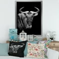 thumbnail image 3 of Designart 'Black and White Portrait Of Wildebeest' Farmhouse Framed Art Print, 3 of 4