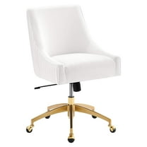Modway Discern Modern Performance Velvet Swivel Office Chair in White