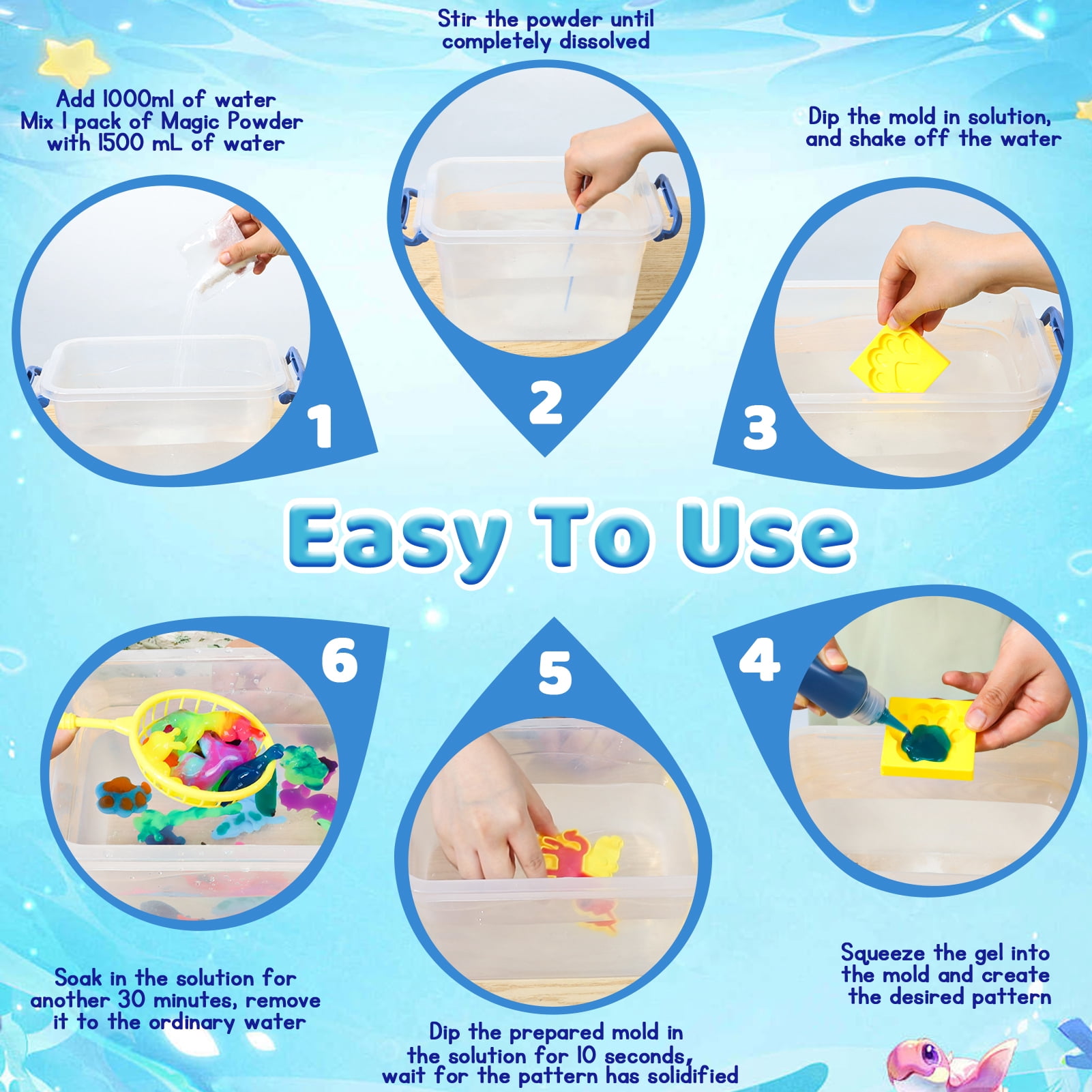 24PCS Magic Water Elf Toy Set, Water Gel Kit, Magic Water Elves, Children's DIY Aqua Fairy Kit With 12 Magic Gels, Christmas Gifts, Birthday Gifts, Party Favors, Arts & Crafts DIY Toys For Kids 3+