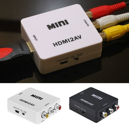 Ntsc Projection Tv - Full HD 1080p HDMI to AV Adapter Mini HDMI 2 RC CVBS Converter FL / FR Audio Singals Suppport PAL / NTSC Change RCA Connector HDMI2AV For HDTV DVD VHS PS3 Xbox
