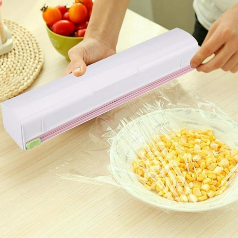 Hotbest Cling Film Disser Holder Cutter Food Wrap Kitchen Foil Food Plastic Wrap, White