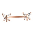 thumbnail image 4 of Segolike Body Piercing Jewelry Barbell Earrings Stainless Steel 14G Straight Rod Ear Studs Piercing Bar for Valentine's Day Graduation Rose Gold, 4 of 8