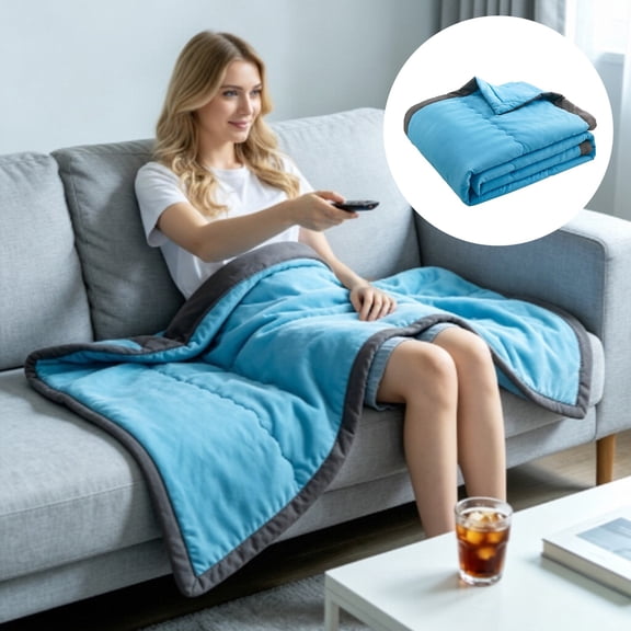 Cool Ice Blanket, 39.4×55.1 in Cooling Blankets for Hot Sleepers, Lightweight Summer Comforter, Double Cold Effect Fiber Quilt, Cooler Blanket, Hot Sleepers Night Cooling Blanket,Light Blue